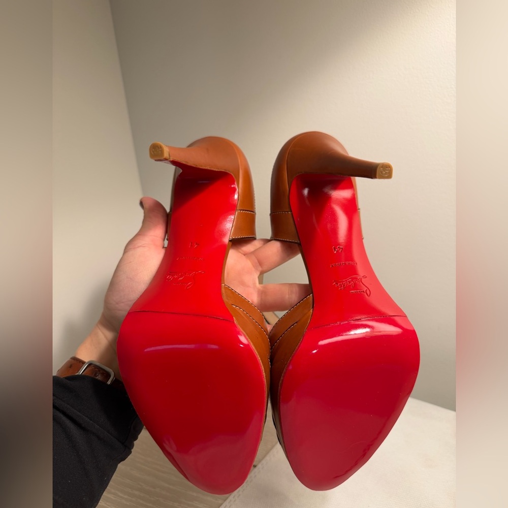 *EUC* sz 9.5/41 Christian Louboutin D’Orsay Pumps Re-Soled w/ new taps! Peep Toe - Picture 6 of 11